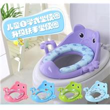 Baby Soft Cushioned Toilet Auxiliary Training Seat Ring With Handle