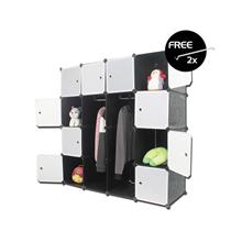 LivingCabinet 16 Cubes Dark Veins DIY Cabinet Wardrobe