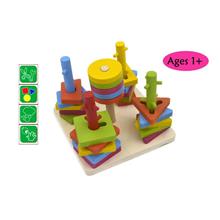 Wooden Toy Toys Creative Peg Puzzle Block Kids Baby Educational