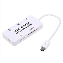Micro USB OTG 2.0 HUB + Card reader Combo (White)
