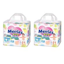 Merries Diaper Pants L 27pcs 2packs