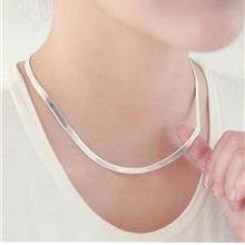 YOUNIQ-Basic Korean Silver Smooth Flat Necklace