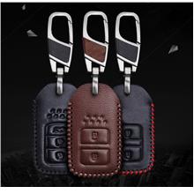 Honda HRV CRV Jazz BRV 2014-17 Keyless Car Key Hand-Sewn Leather Cover