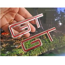 [Buy1Free1] Gt Red Hq Chrome Metal Trunk Badge Auto Fender Side Doo 2