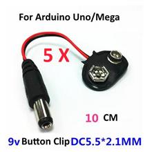 5 units 9V Battery Button Clip Power Cable for Arduino Uno Mega