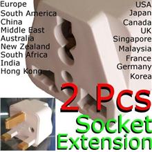 2x Travel Universal Plug electrical Switch Socket Adapter convertor
