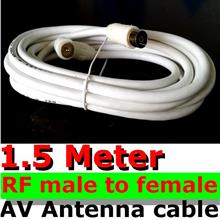 1.5M RF male plug to female socket AV antenna AUDIO VIDEO cable for TV