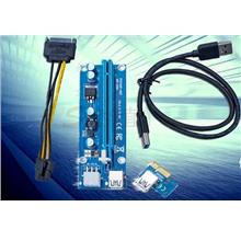 USB 3.0 PCI-E Express 1x To 16x Extender Riser Card Adapter Cable