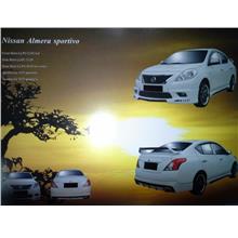 Nissan Almera Sportivo Style Full Set Body Kit with Spoiler Painted