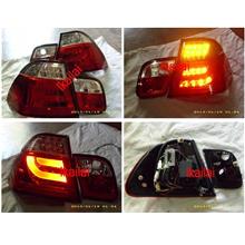 Sonar BMW E46 '02-05 4D LED Light Bar Tail Lamp Clear-Red