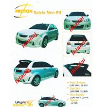 Proton Satria Neo R3 Style Full Set Body Kit PU/Fiber [Bumper/Skirt]