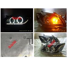 Toyota Camry '07 CCFL Ring Projector Head Lamp LED DRL R8 Black Housin