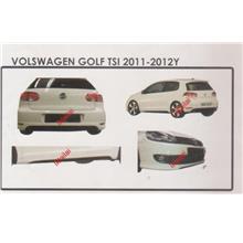 Volkswagen Golf 11-12 TSI Style Full Set Body Kit ABS Skirting+Spoiler