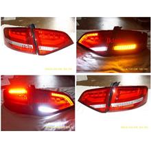 Audi A4 B8 `08 TAIL Lamp Crystal W/LED + Light Bar Red-Clear
