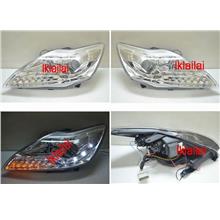 Ford Focus '09 Projector Head Lamp with LED Signal [Chrome Housing]