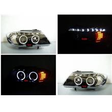 BMW E90 LED Ring Projector Head Lamp DRL with LED Corner Lamp
