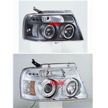Ford F150 04-07 LED Ring Projector Head Lamp [Black/Chrome Housing]