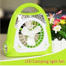 DP-0508 Portable rechargeable charging fan light with cage