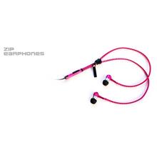 In-Ear Zip Zipper Style earphone handsfree headset with mic &amp; volume