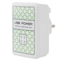 UK Plug 4 USB Ports Charger Adapter For iPhone Smartphone Device