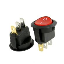 3-Pin KCD1-105 On/Off Rocker Switch SPST 6A/250V With 12V LED (Red)