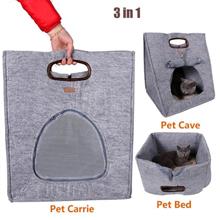 3 In 1 Multifunctional Pet Cat Carrier Folding Portable Cave Bed