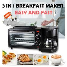 3 In 1 Breakfast Machine Oven Frying Pan Dripping Coffee Machine Free Adapter
