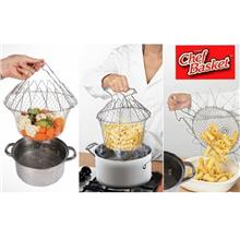 Chef Basket 12 in 1 kitchen tool Steam Rinse Deep Fry Fold Flat easy to Store