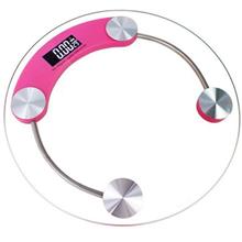 VINS Lovely Pink Round Shape Glass Weighing Scale Electronic