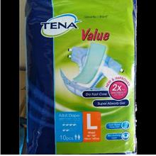 Tena Value Adult Diaper / Diapers ( L) 1 Bags X 10 Pcs