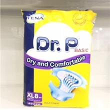 Tena Dr P XL Adult Diaper / Diapers 1 Bags X 8 Pcs Per Bag