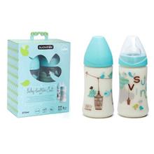 Suavinex Wide Neck Baby Bottle Set With Round Teat - Green (270ml)