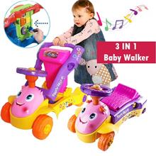 3 IN 1 My 1st Steps Push &amp;Ride Baby Walker Ride On Car Yellow