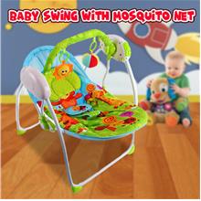 CUTEST SAFETY BABY SWING WITH MOSQUITO NET