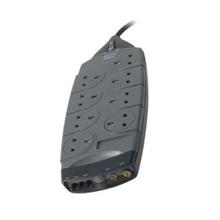 BELKIN 8 PLUGS EXTENSION SOCKET AV TEL LIGHTNING SURGE PROTECTOR