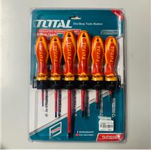TOTAL HEAVY DUTY INSULATED SCREWDRIVER SET - 6PCS STANLEY / KING TOYO / E-MARK