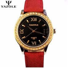 YAZOLE Gold Rhinestones Ladies Fashion Luxury Design Watch For Women