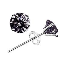 Youniq Basic Cz Black 925 Sterling Silver Earrings