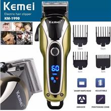 Kemei KM1990 Wireless Professional Rechargeable Digital Display Trimmer Beard 