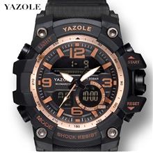 YAZOLE 482 Outdoor Sports Waterproof Multifunctional Digital Watch Gold / Silv