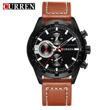 Curren 8216 Men's Black / Brown Genuine Leather Strap Watch