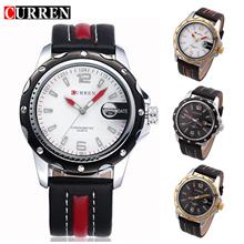 CURREN 8104 Black PU Leather Quartz Watch