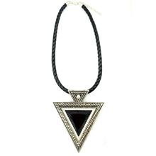 Youniq Basic Big Triangle Gemstone Silver Geometric Statement Necklace