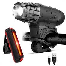 USB Rechargeable XML T6 CREE LED Bicycle Bike Front Back Light Cycling Lamp zo