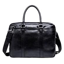 Hand Carry Men Messenger Bag Leather Briefcase Black Shoulder Beg Fashion Busi