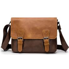 Bag PU Leather Sling Bag Casual Messenger Beg Shoulder Bag Black Brown for Men