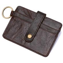 Genuine DKER Cowhide Leather Men RFID Blocking Wallet Card Pouch D3022