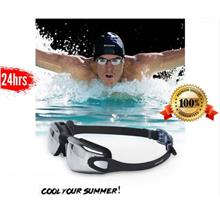 BRIGADA Men Premium Cool Black Comfortable UV Protected Anti- Fog Swimming Gog