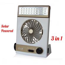 3 In 1 Multi-Function Portable Fan Home LED Table Lamp Outdoor Solar Flashligh
