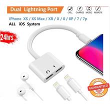 4 In 1 Dual Lightning ios Adapter Earphone Jack Audio Charge Cable all iPhone 